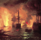 Ivan Aivazovsky Fine Art Print, Battle of Çesme at Night