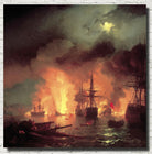 Ivan Aivazovsky Fine Art Print, Battle of Çesme at Night