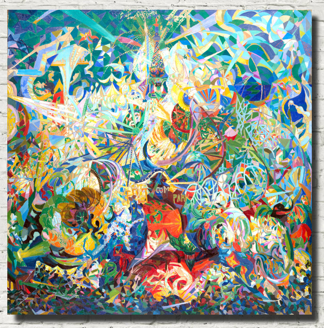 Joseph Stella Fine Art Print, Battle of Lights, Coney Island, Mardi Gras