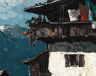 Bauernhof im Hochgebirge, Oskar Mulley Fine Art Print