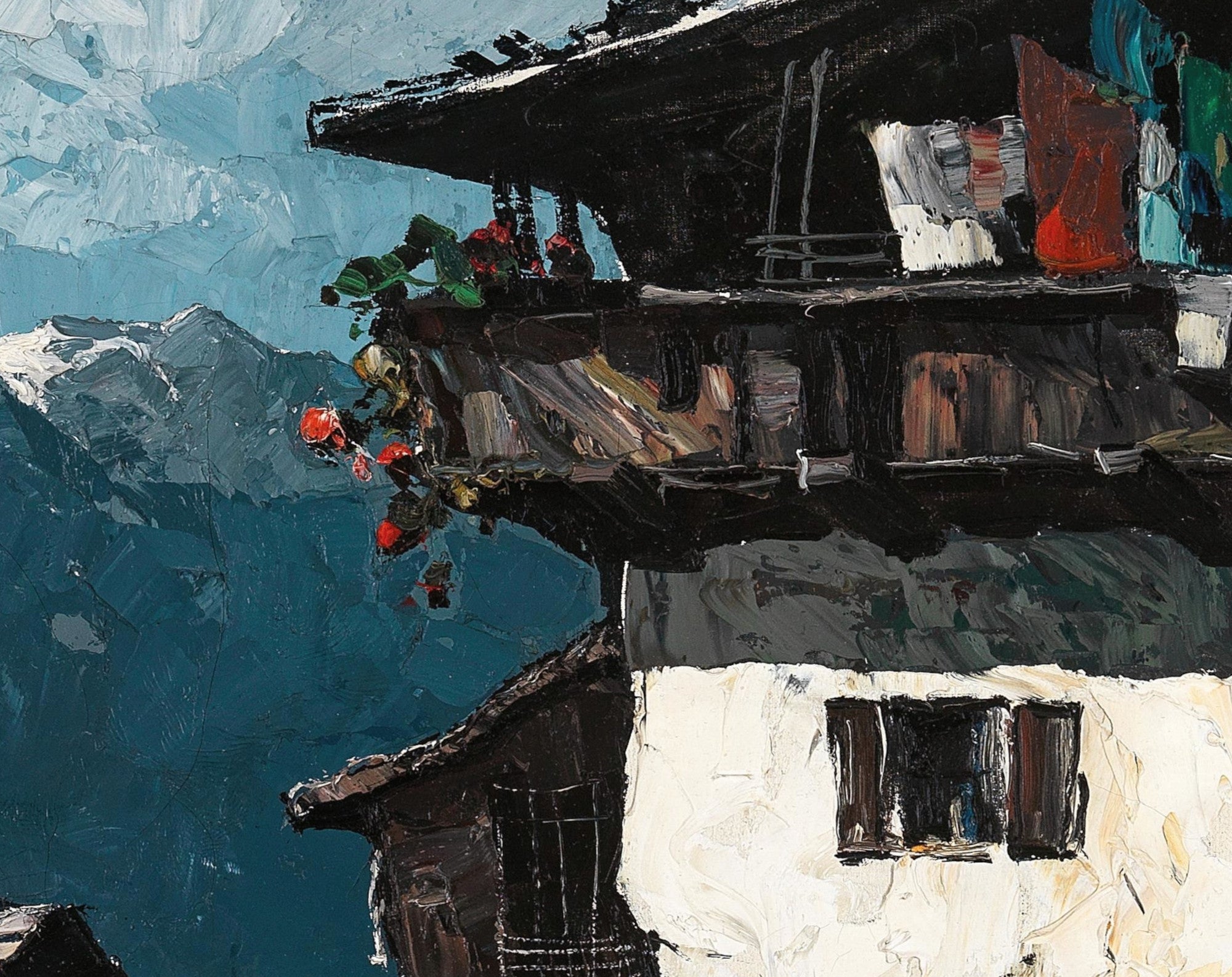 Bauernhof im Hochgebirge, Oskar Mulley Fine Art Print