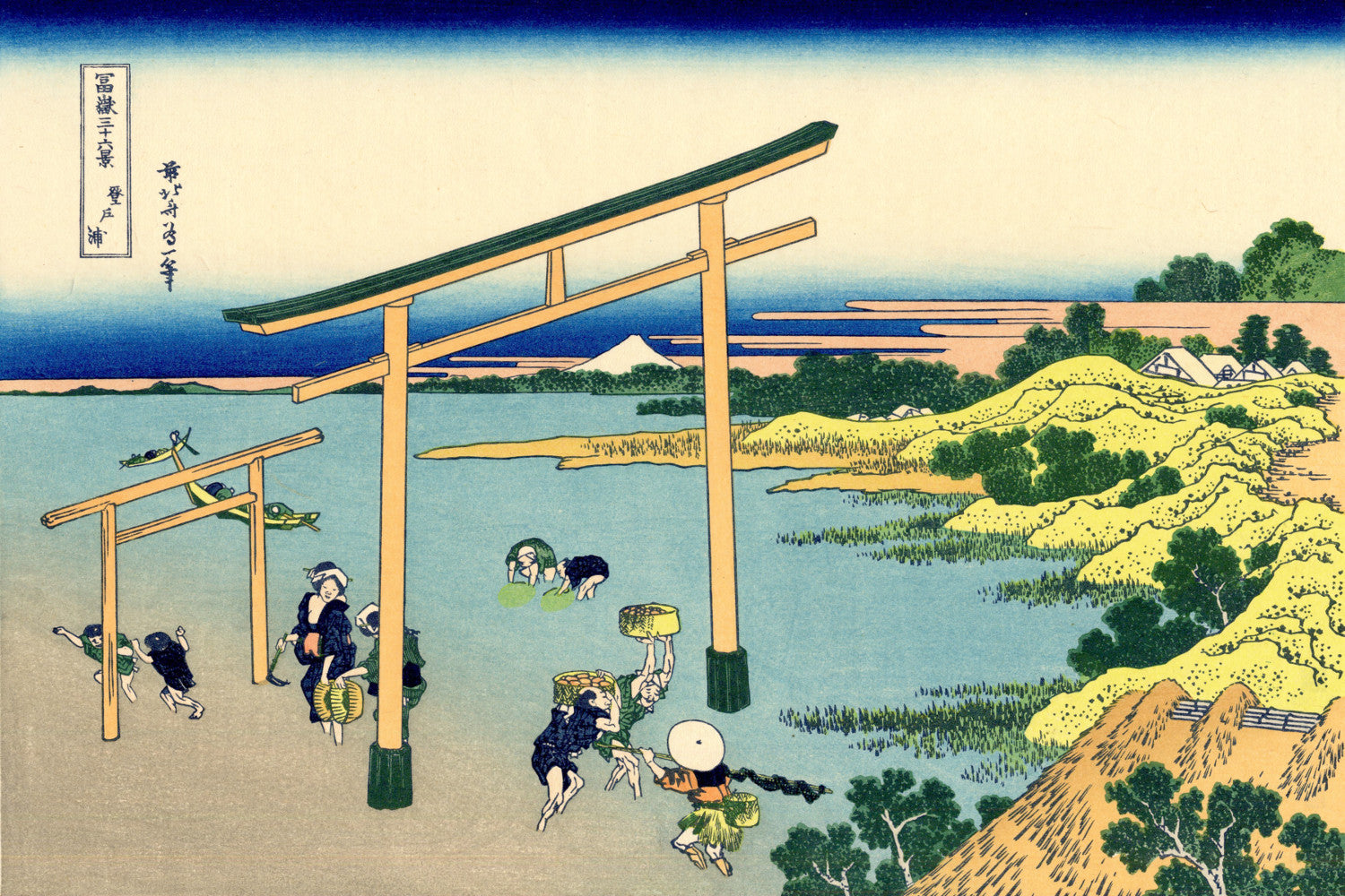 36 Views of Mount Fuji, Bay of Noboto, Katsushika Hokusai, Japanese Print