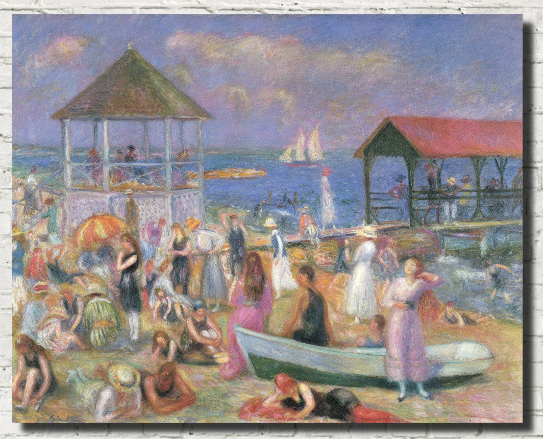 Beach Scene, New London, William Glackens Fine Art Print