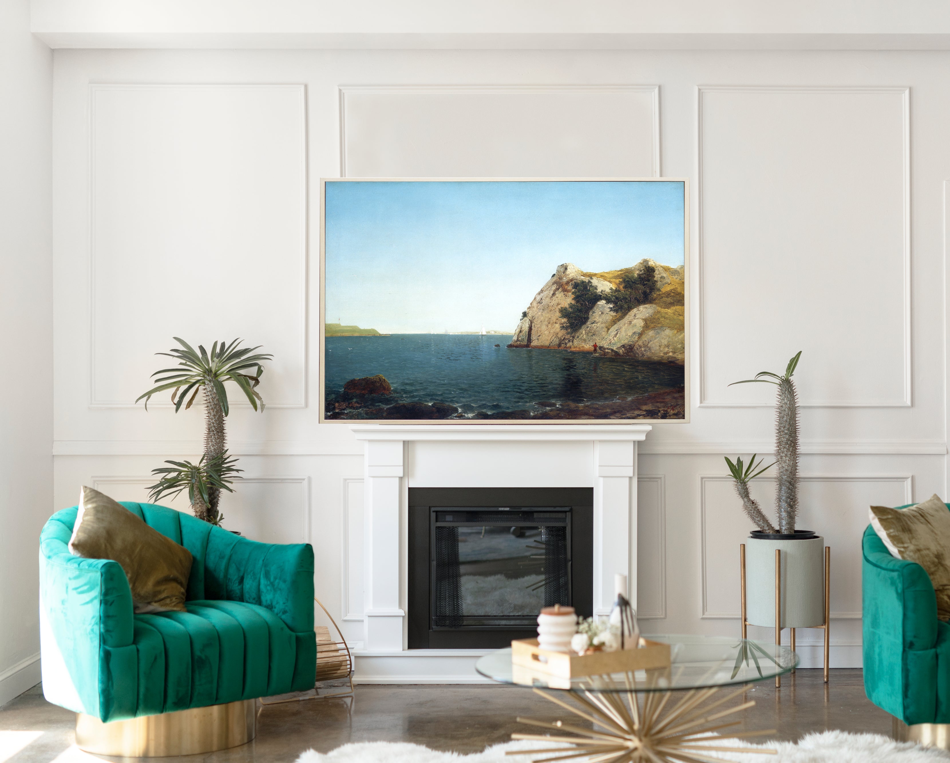 Beacon Rock, Newport Harbor, John Frederick Kensett Fine Art Print