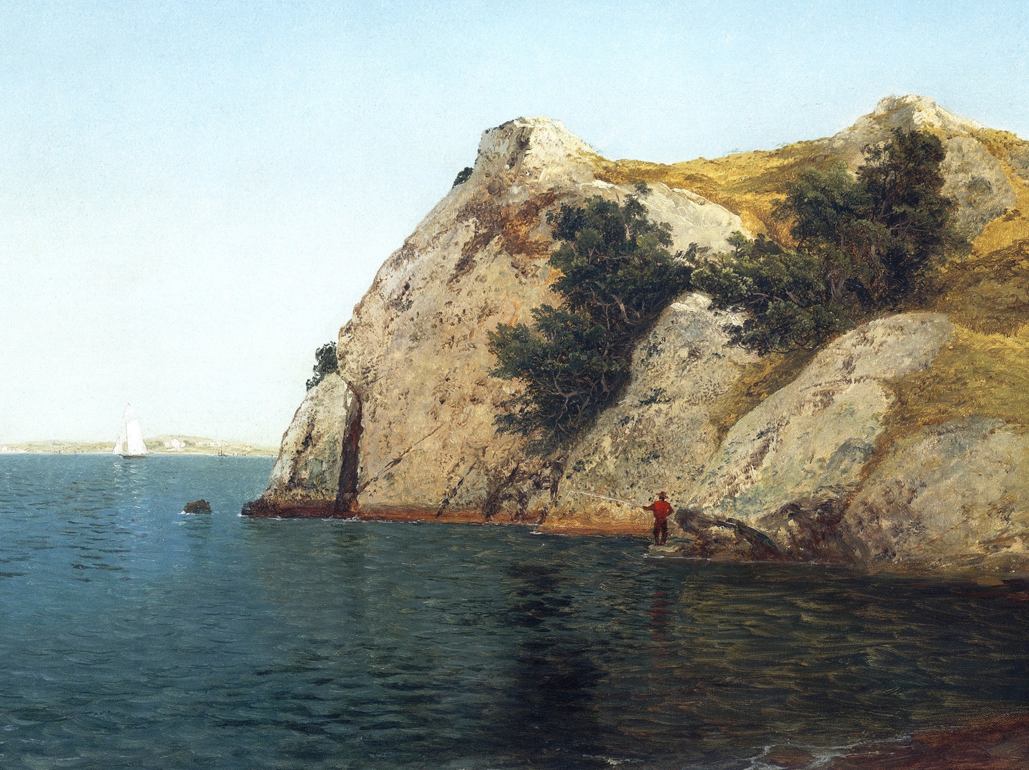 Beacon Rock, Newport Harbor, John Frederick Kensett Fine Art Print
