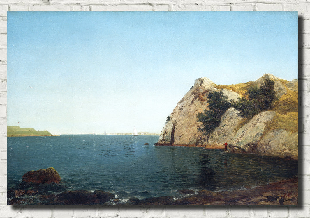 Beacon Rock, Newport Harbor, John Frederick Kensett Fine Art Print