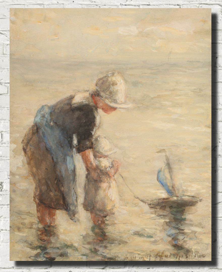 Robert Gemmell Hutchison Fine Art Print, Becalmed at Volendam