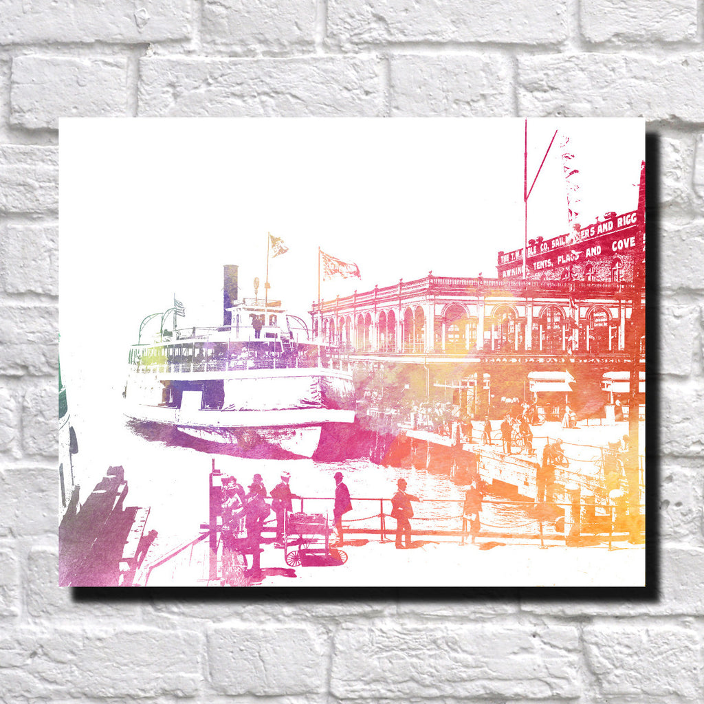 Belle Isle Ferry Print City Landscape Poster Feature Wall Art