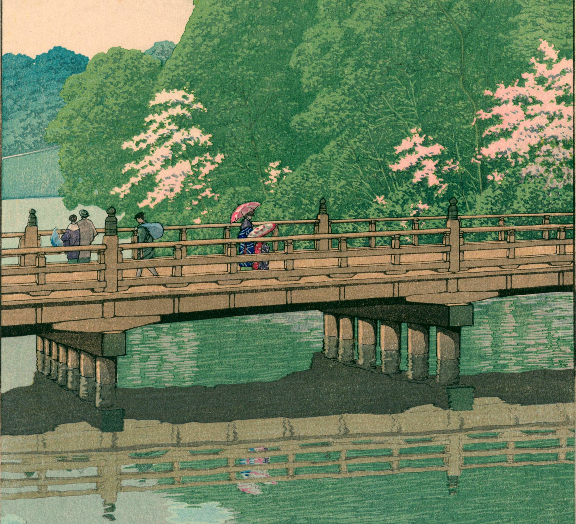 Benkei Bridge at Akasaka, Hasui Kawase, Japanese Art Print