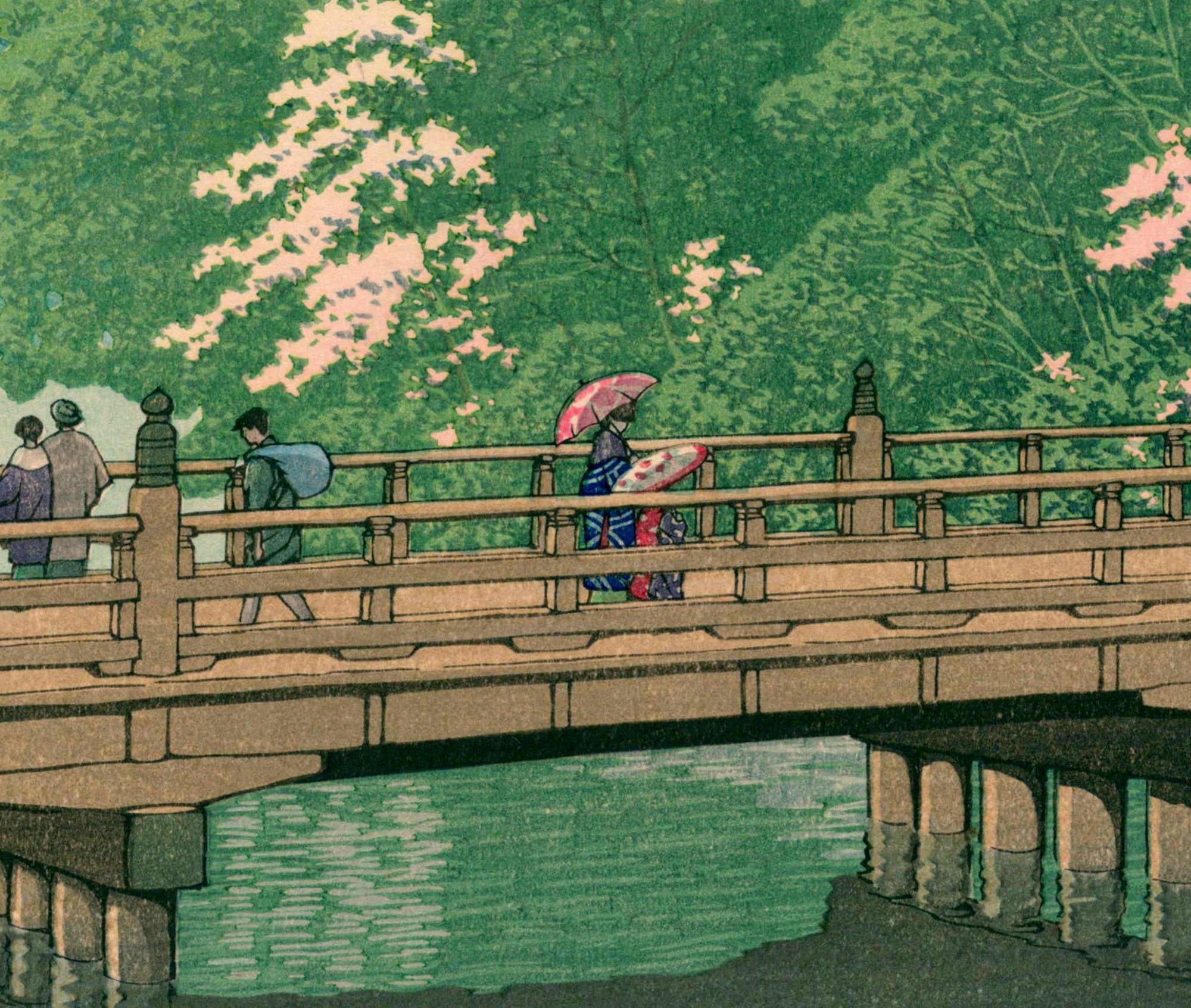 Benkei Bridge at Akasaka, Hasui Kawase, Japanese Art Print