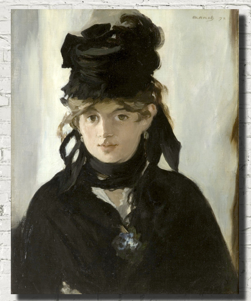 Berthe Morisot, French Fine Art Print : Berthe Morisot With a Bouquet of Violets