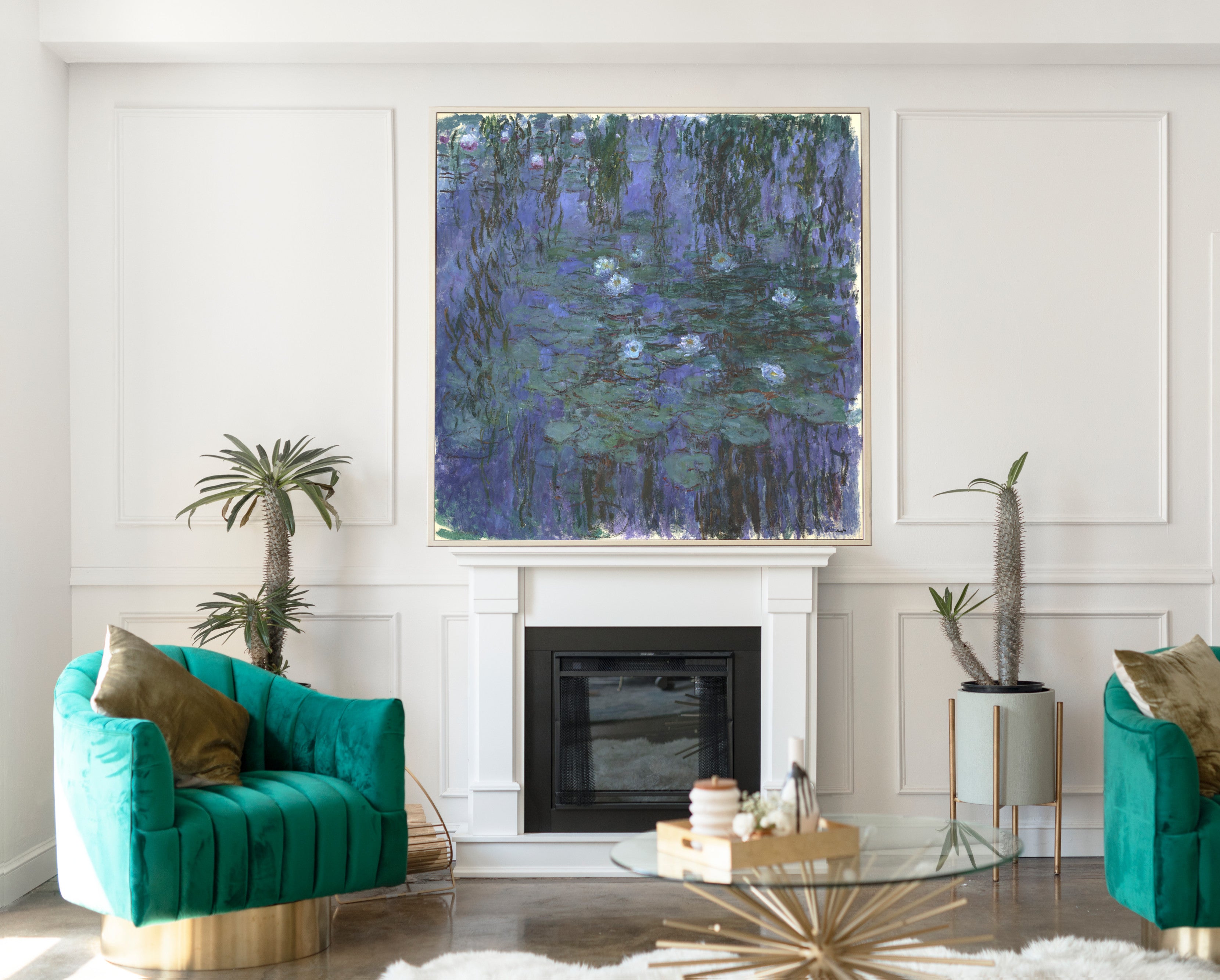 Blue Water Lilies, Claude Monet Impressionist Art Print