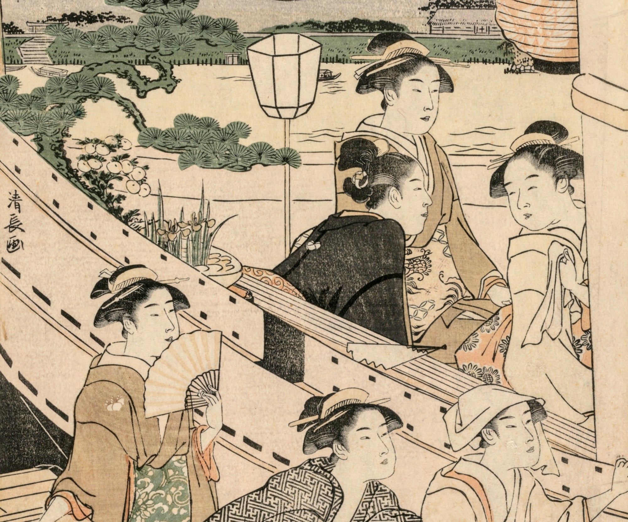 Torii Kiyonaga, Japanese Fine Art Print, Boating Party on the Sumida River