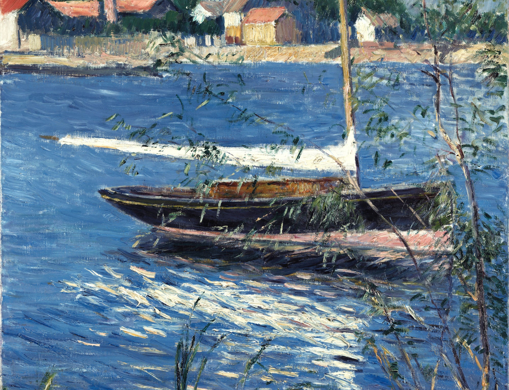 Gustave Caillebotte Fine Art Print : Boat moored on the Seine at Argenteuil