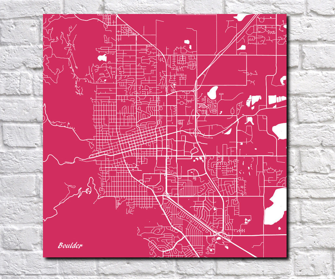 Boulder City Street Map Print Custom Wall Map Poster - OnTrendAndFab