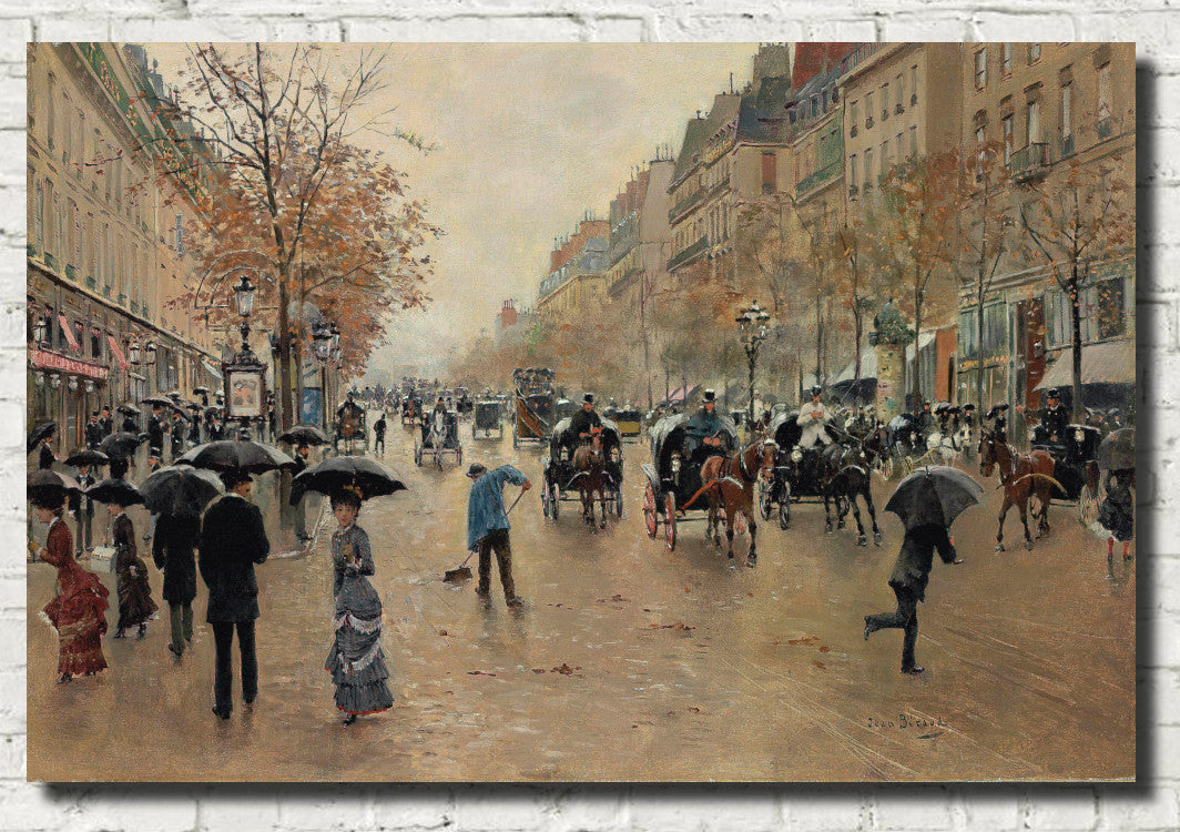 Jean Béraud Impressionist Fine Art Print, Boulevard Poissonnière in Autumn