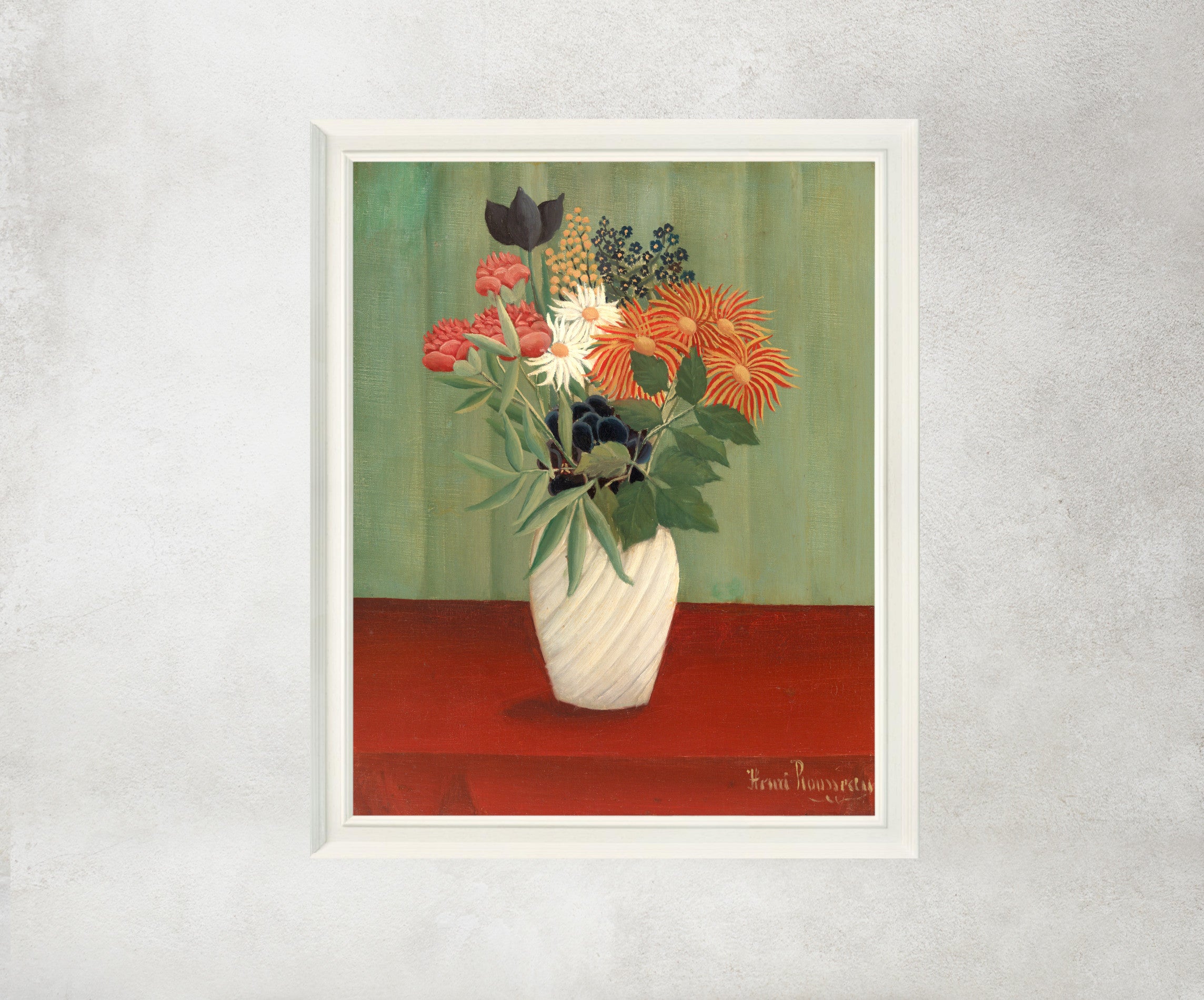 Henri Rousseau Framed Art Print, Bouquet of Flowers with China Asters and Tokyos