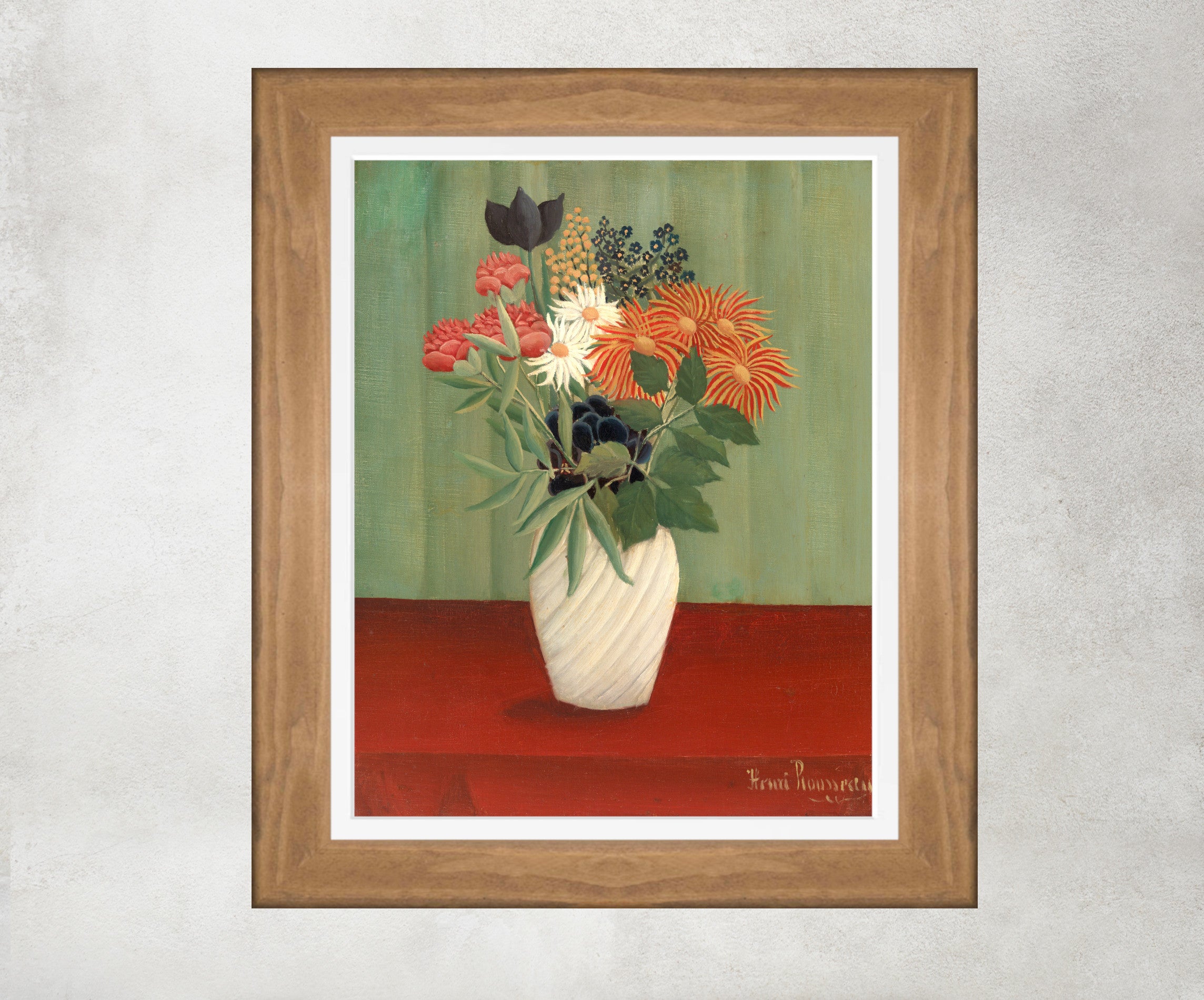 Henri Rousseau Framed Art Print, Bouquet of Flowers with China Asters and Tokyos