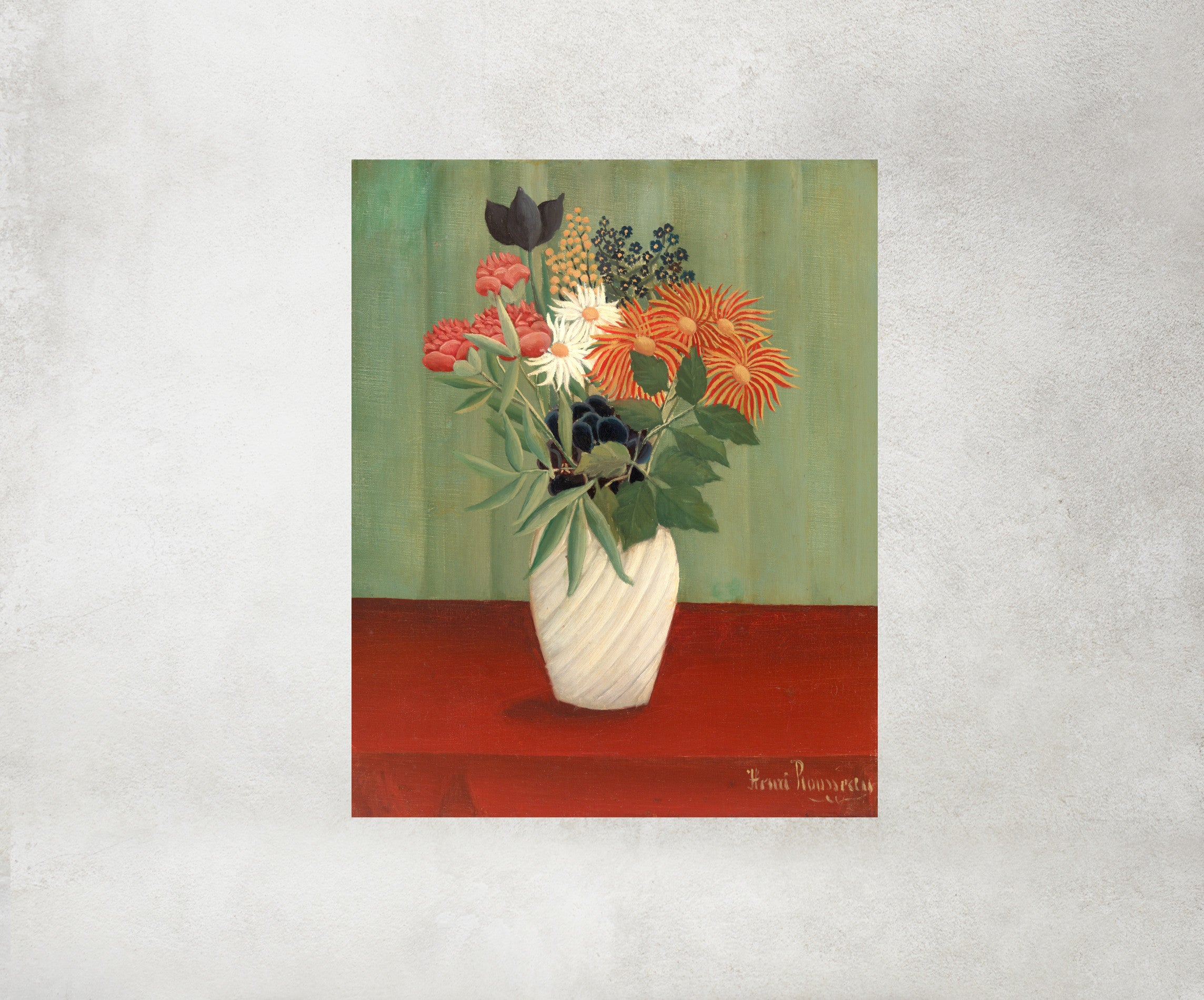 Henri Rousseau Framed Art Print, Bouquet of Flowers with China Asters and Tokyos