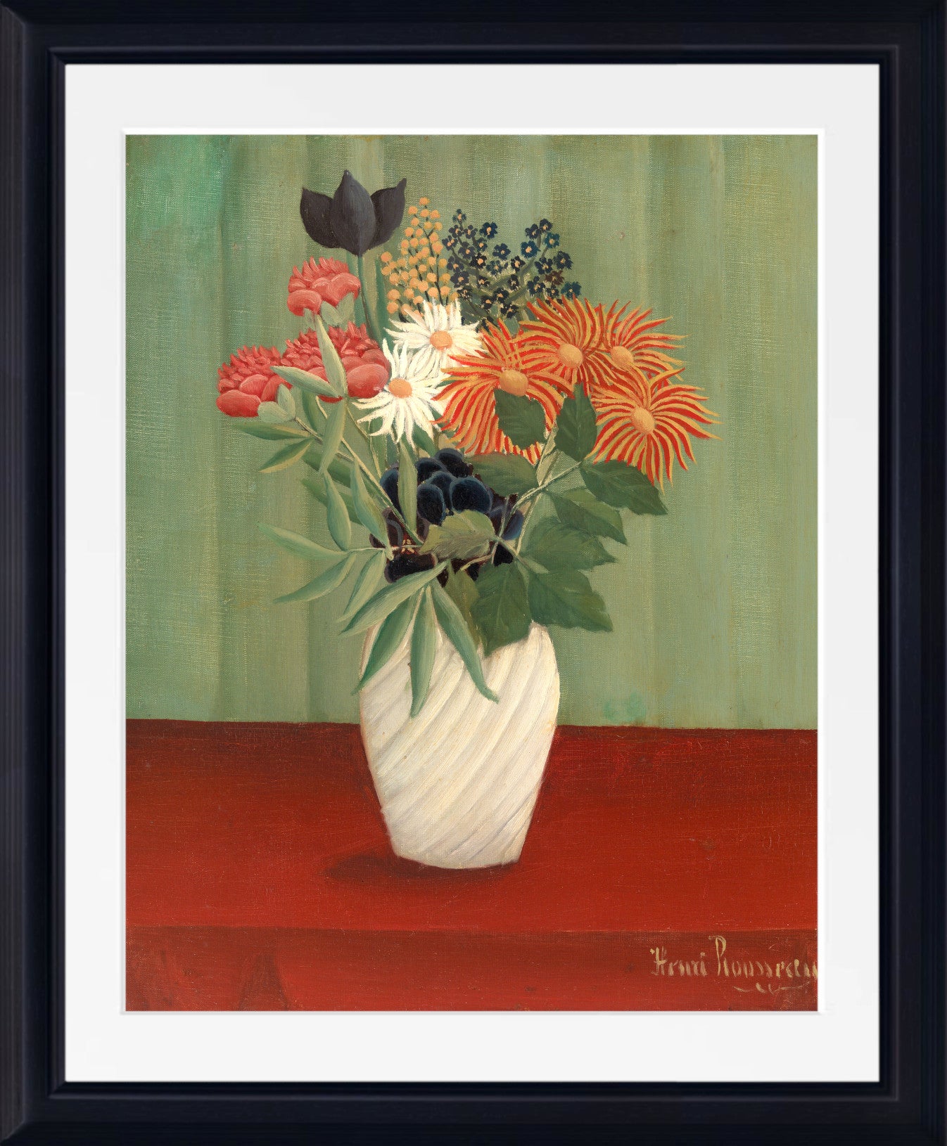 Henri Rousseau Framed Art Print, Bouquet of Flowers with China Asters and Tokyos