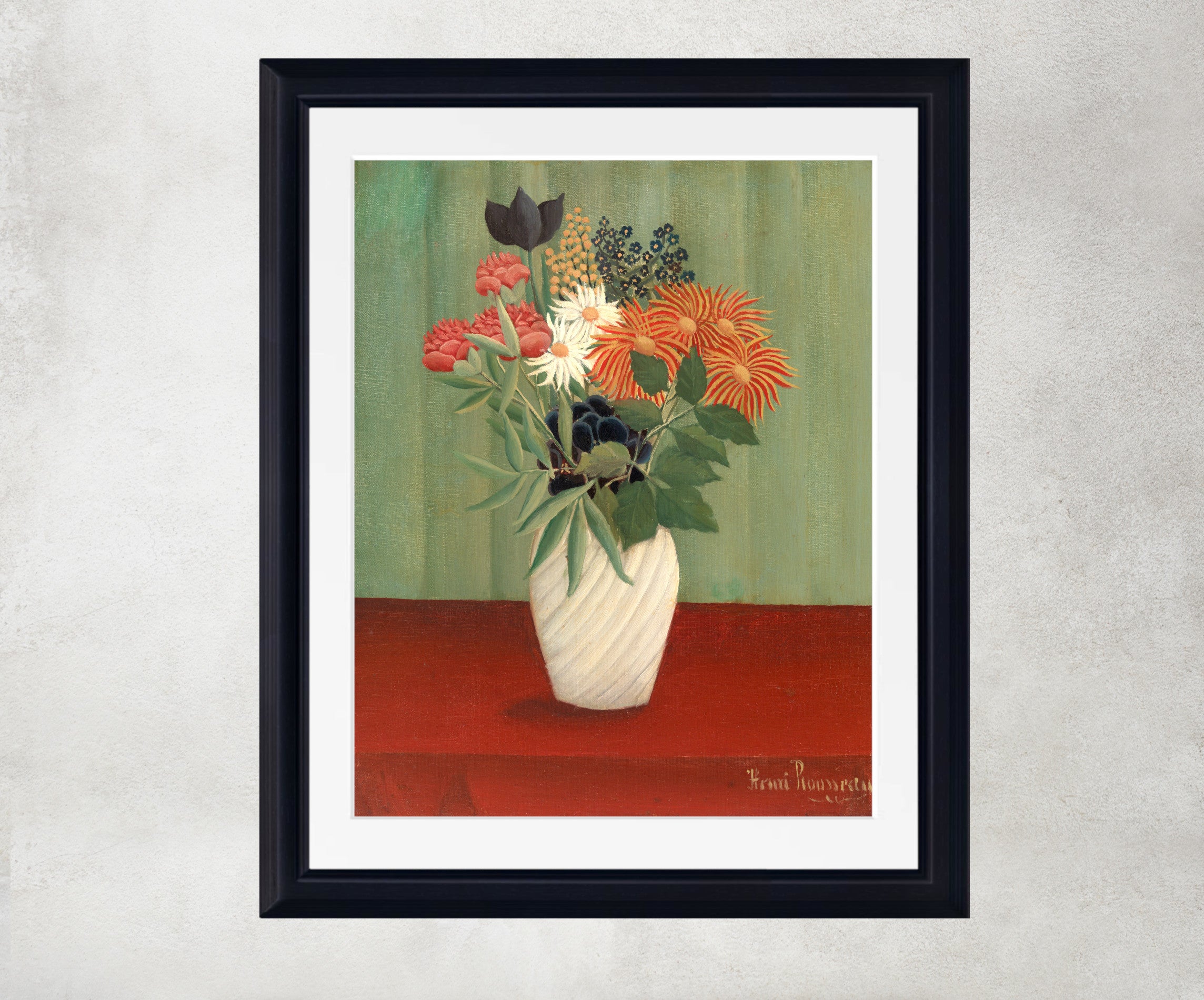 Henri Rousseau Framed Art Print, Bouquet of Flowers with China Asters and Tokyos