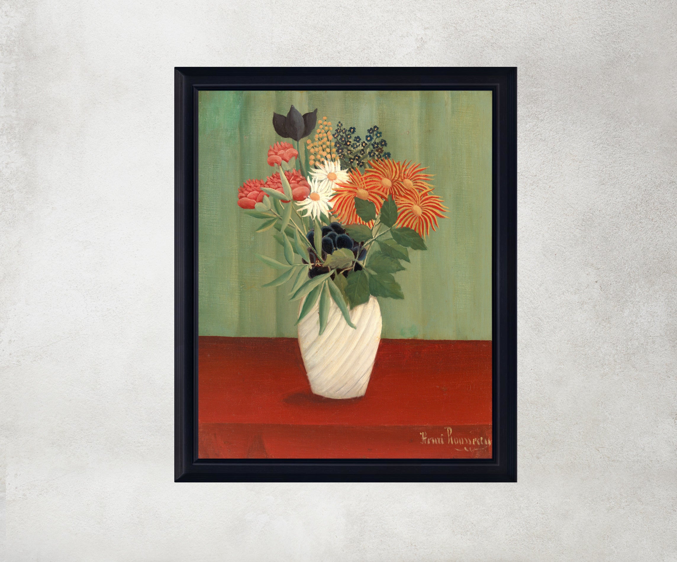 Henri Rousseau Framed Art Print, Bouquet of Flowers with China Asters and Tokyos
