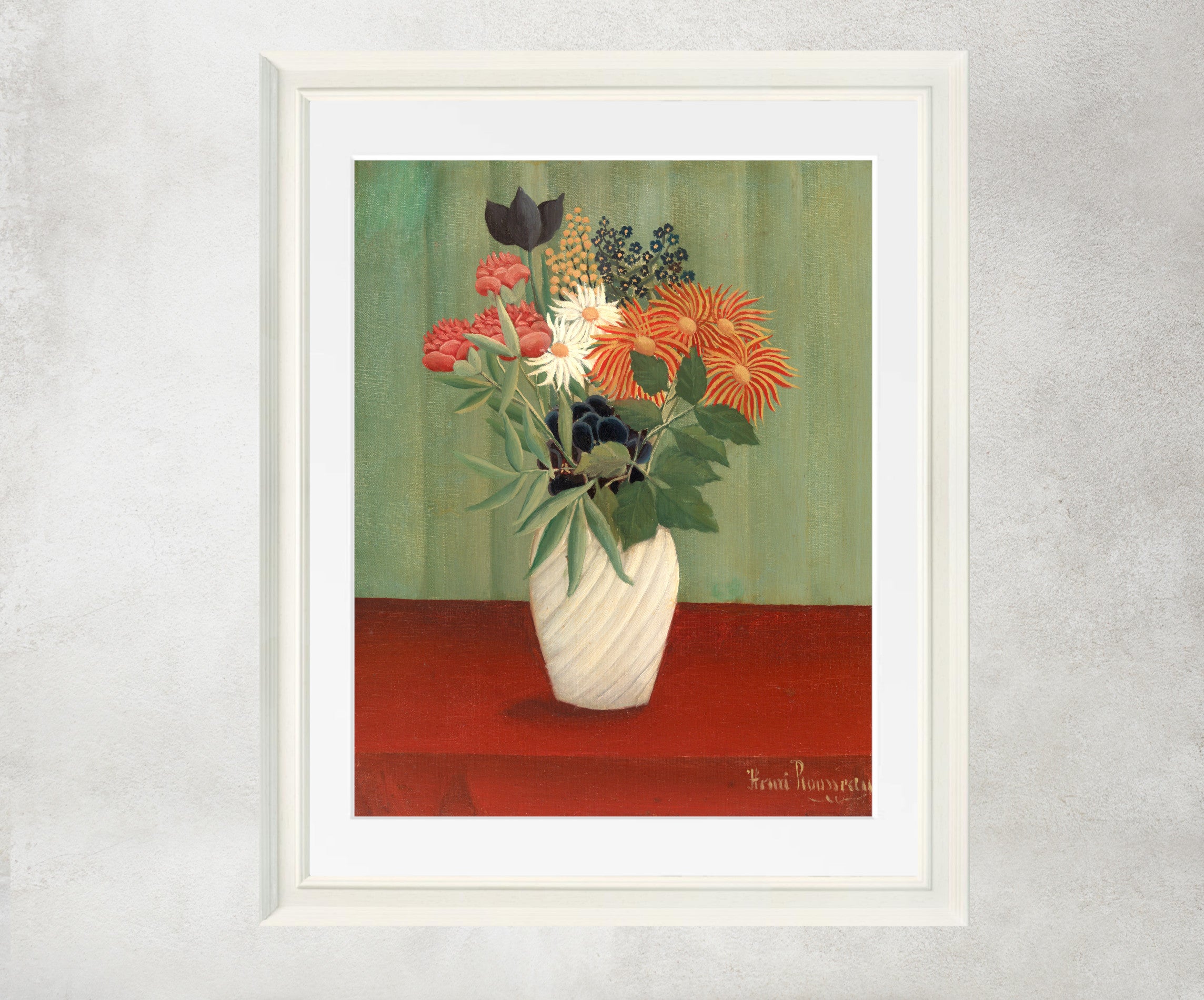 Henri Rousseau Framed Art Print, Bouquet of Flowers with China Asters and Tokyos