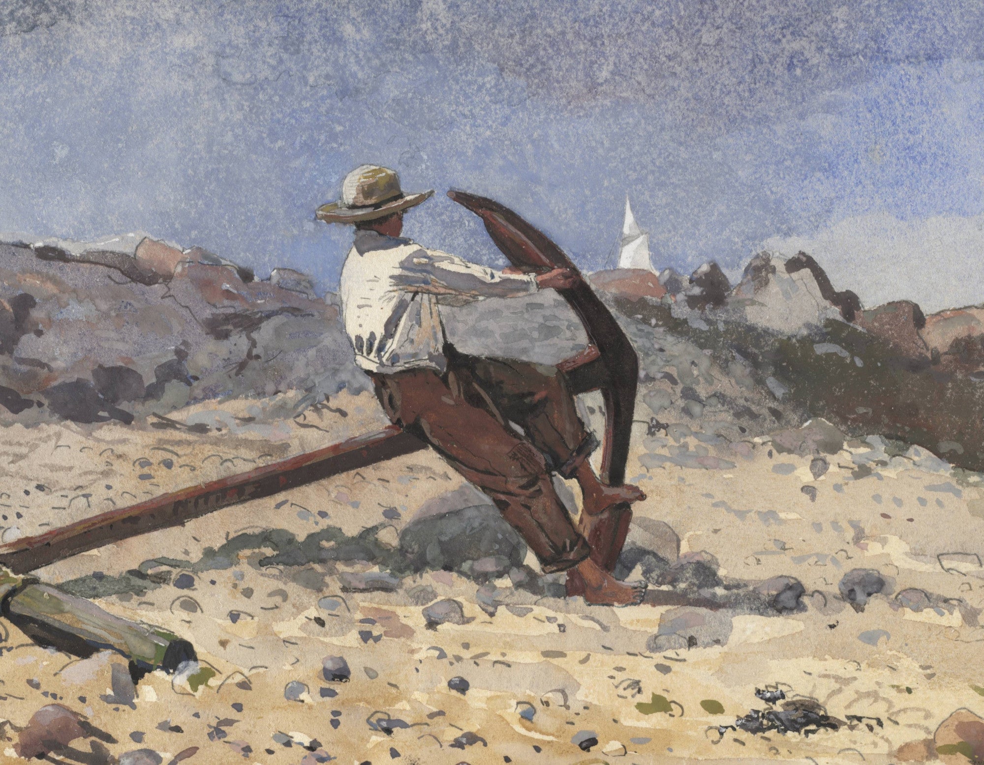Winslow Homer Fine Art Print :  Boy With Anchor