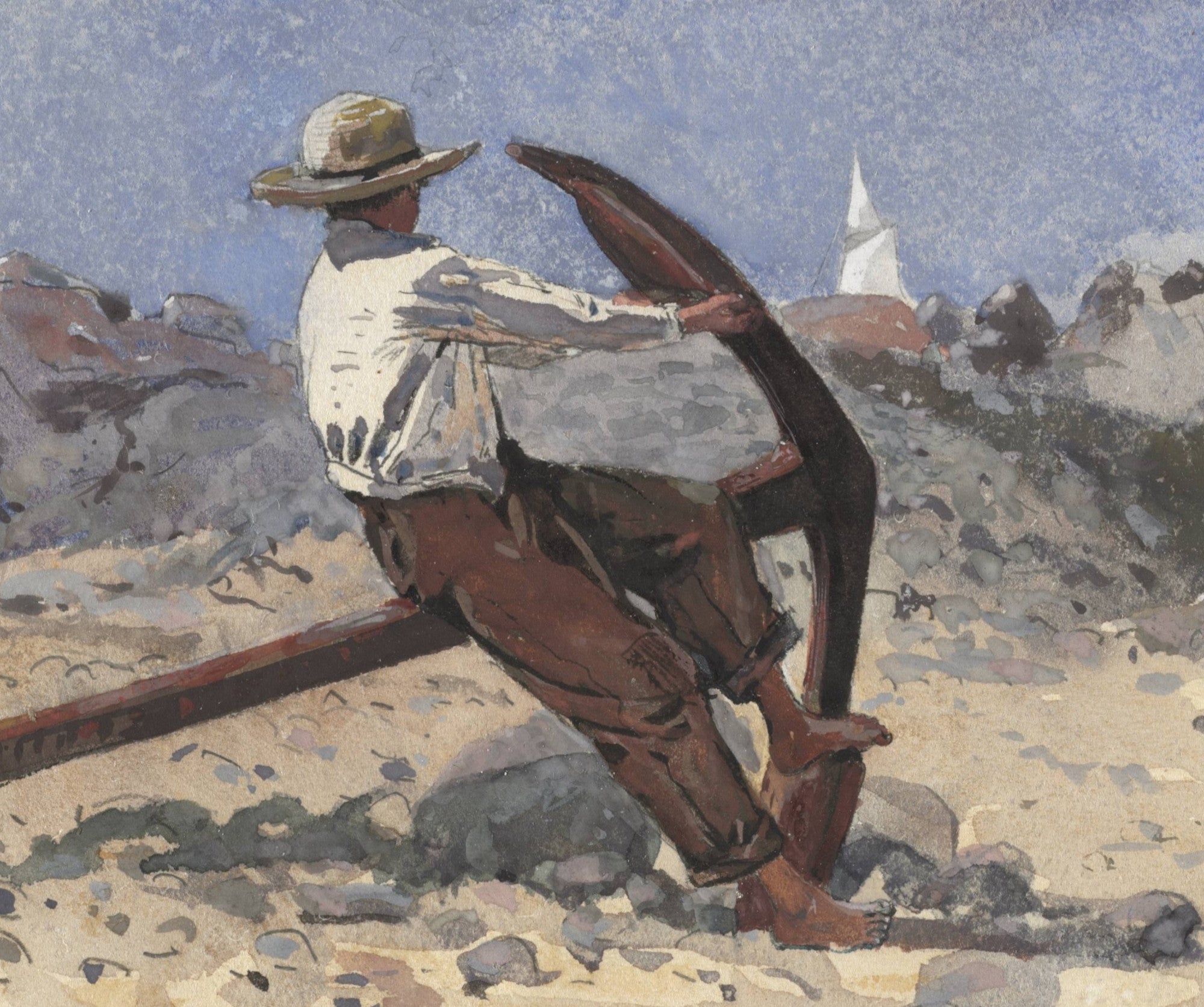 Winslow Homer Fine Art Print :  Boy With Anchor