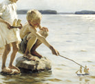 Albert Edelfelt Fine Art Print, Boys Playing on the Shore