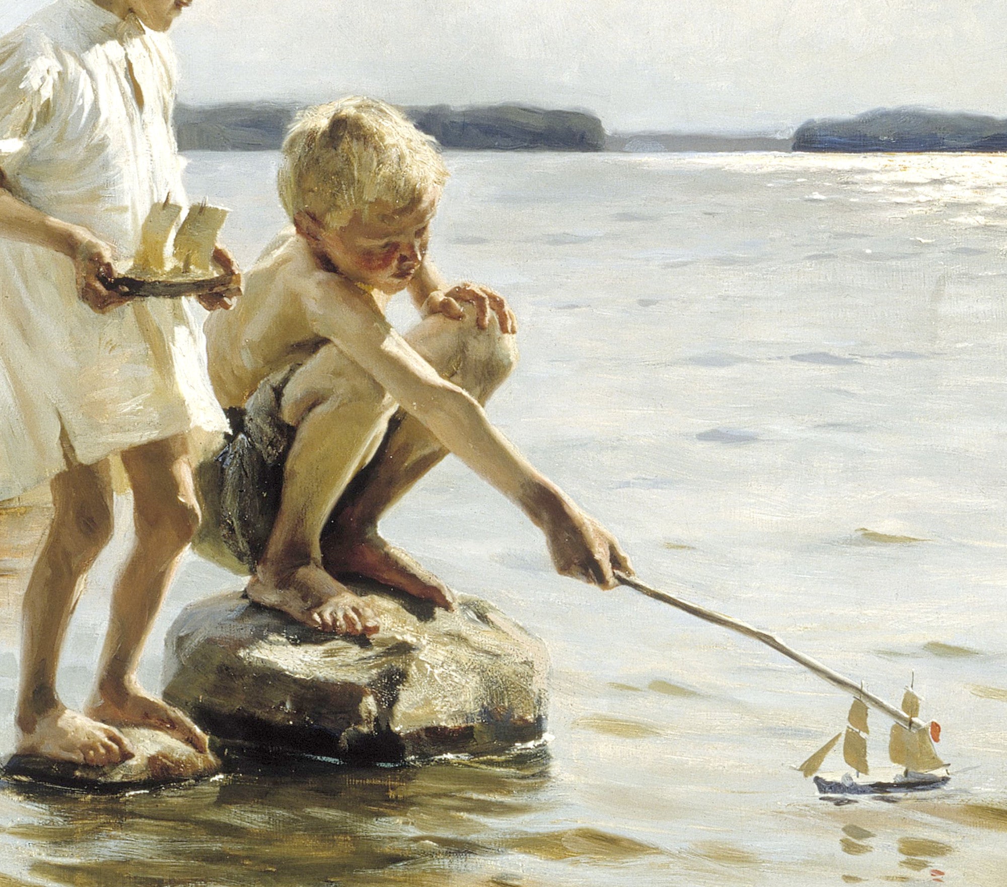 Albert Edelfelt Fine Art Print, Boys Playing on the Shore