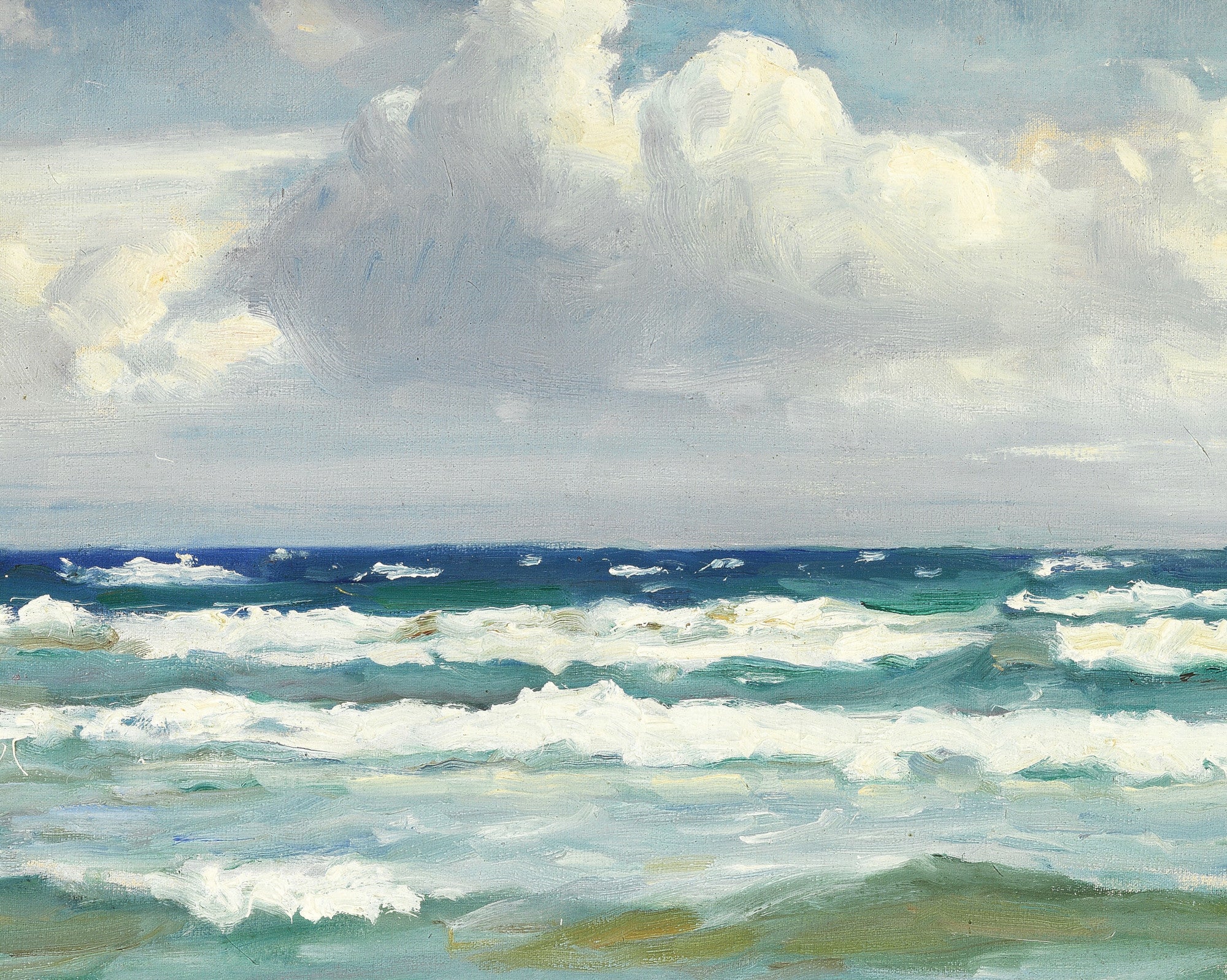 Michael Ancher Fine Art Print, Breaking Waves off Skagen