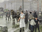 Paul Gustav Fischer Fine Art Print, Busy day at the fish market at Gammel Strand in Copenhagen