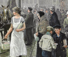 Paul Gustav Fischer Fine Art Print, Busy day at the fish market at Gammel Strand in Copenhagen