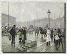 Paul Gustav Fischer Fine Art Print, Busy day at the fish market at Gammel Strand in Copenhagen