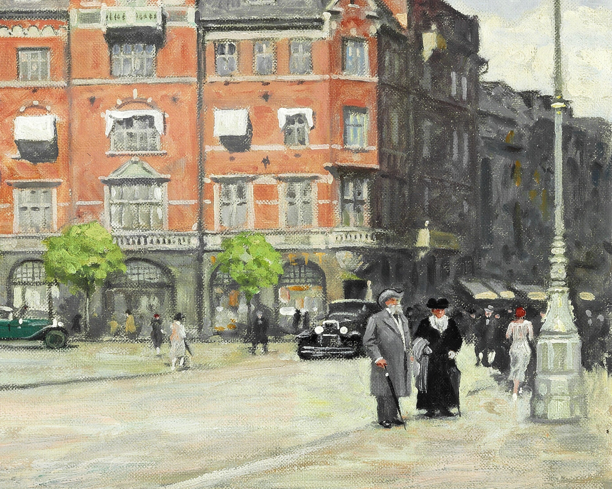 Paul Gustav Fischer Fine Art Print, Rådhuspladsen (the Town Hall Square) in Copenhagen