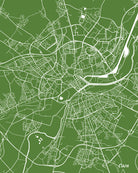 Caen City Street Map Print Feature Wall Art Poster