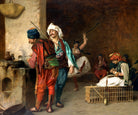 Jean-Léon Gérôme Fine Art Print : Cafe House, Cairo (Casting Bullets)