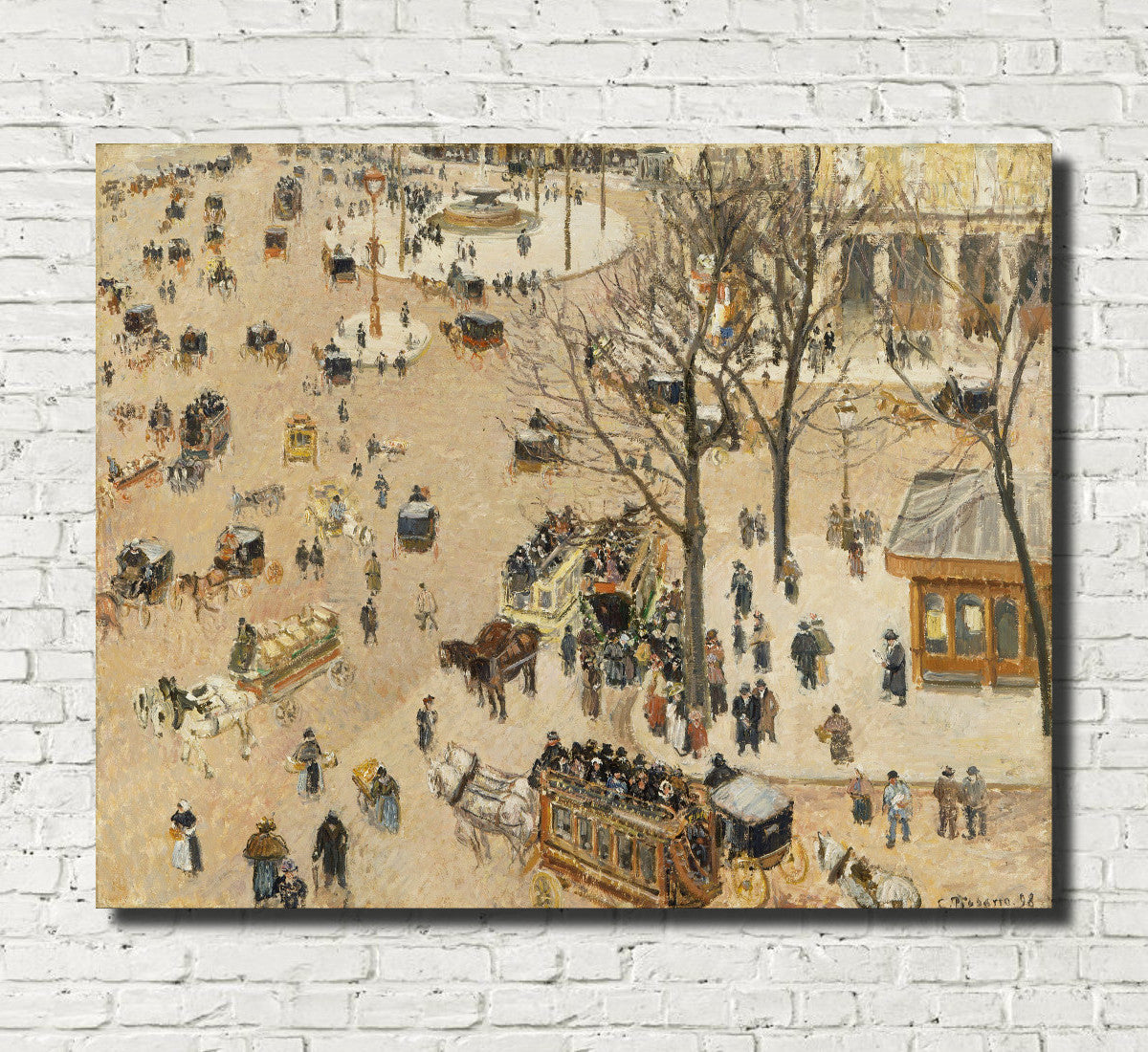 Camille Pissarro Fine Art Print La Place due Théâtre Français Impressionist Painting