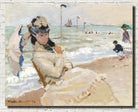 Claude Monet Fine Art Print, Camille on the Beach in Trouville