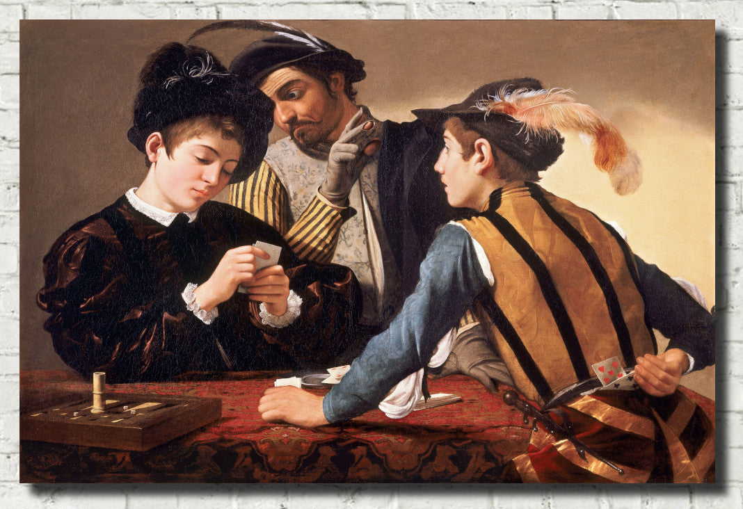 Caravaggio Baroque Fine Art Print, Cardsharps