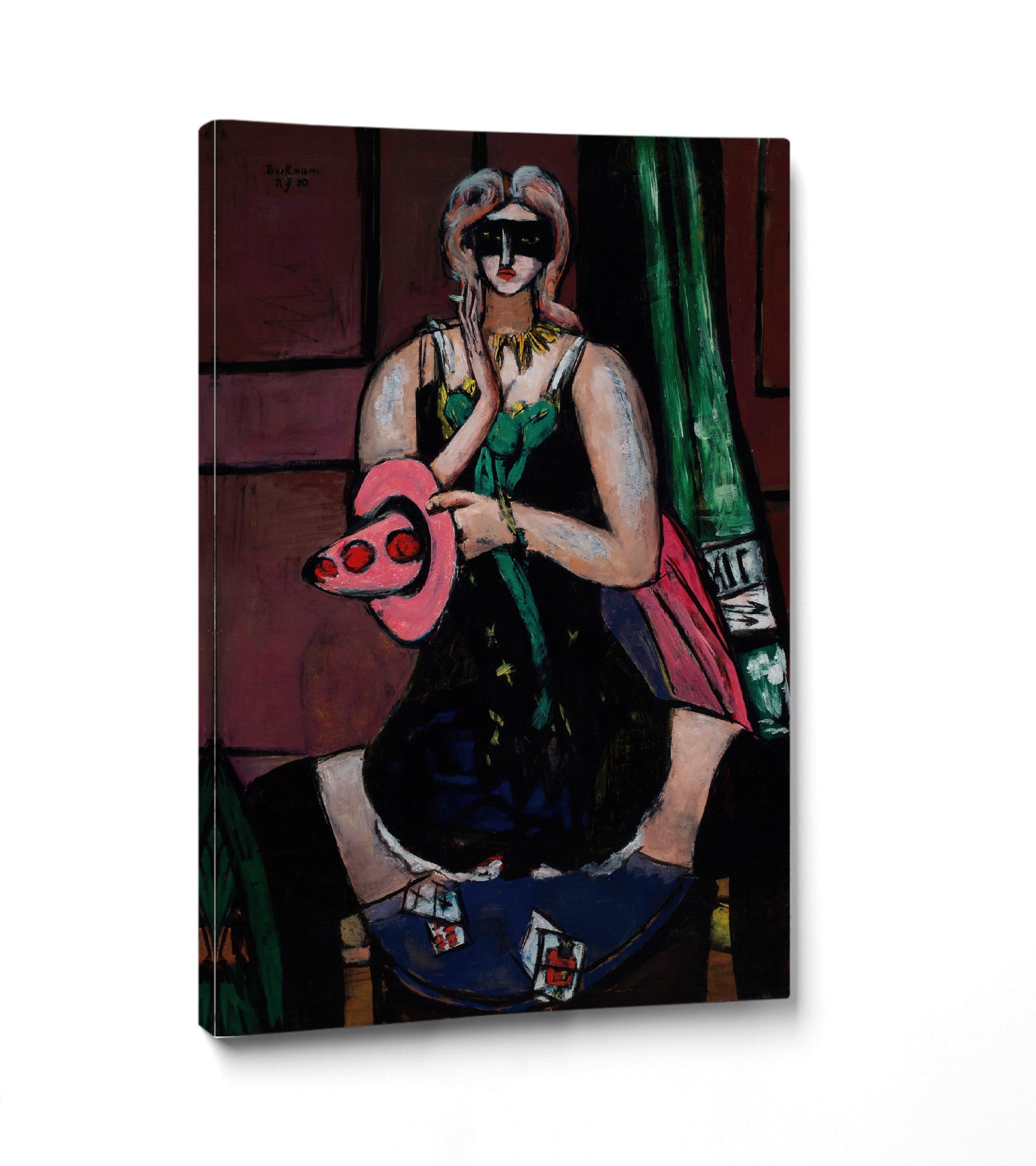Max Beckmann, Carnival Mask, Green, Violet, and Pink (Columbine) (1950) - New Objectivity