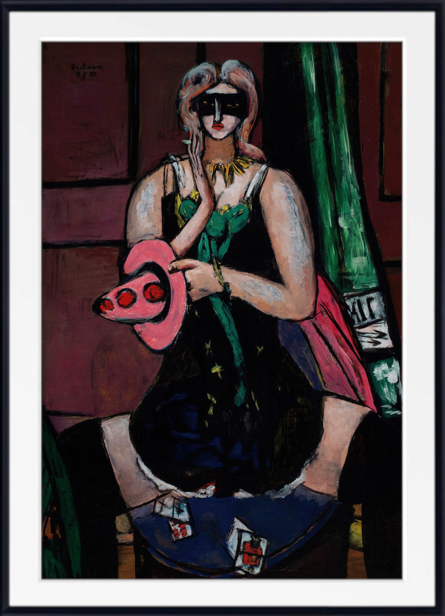 Max Beckmann, Carnival Mask, Green, Violet, and Pink (Columbine) (1950) - New Objectivity