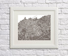 Casablanca City Street Map Print Feature Wall Art Poster