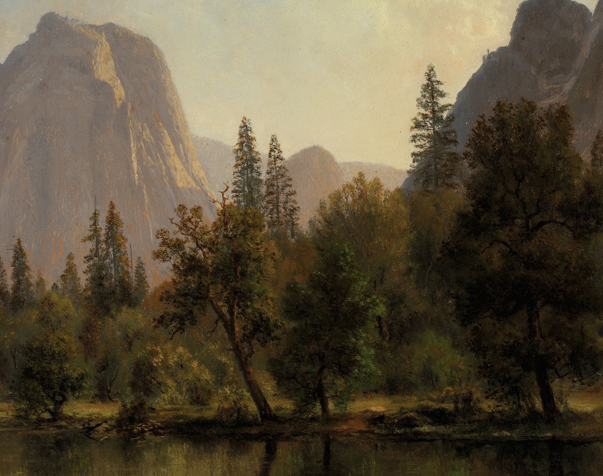 Cathedral Rocks, Yosemite Valley, Albert Bierstadt, Landscape Print