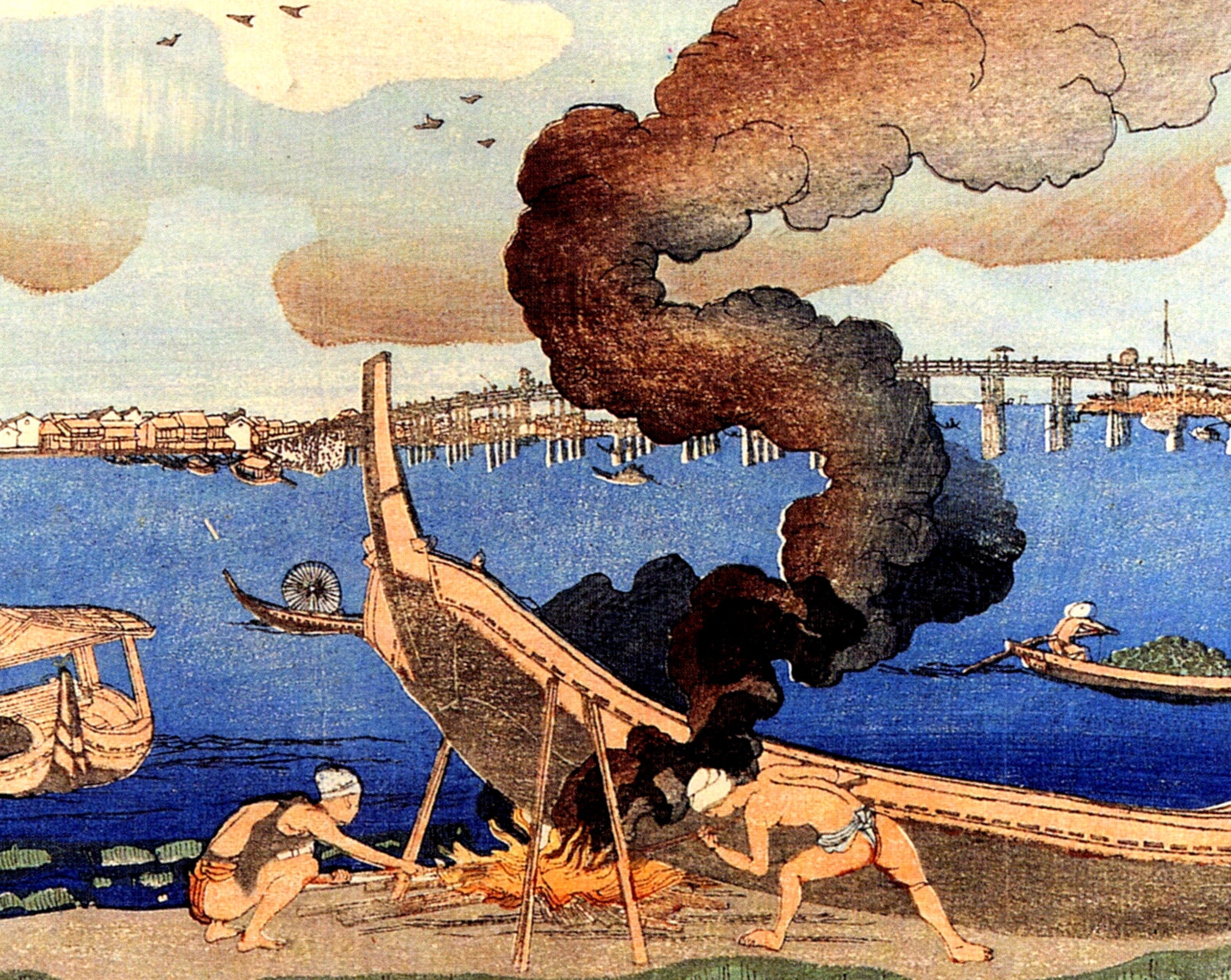 Utagawa Kuniyoshi, Japanese Fine Art Print, Caulking Boats