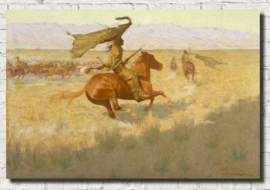 Frederic Remington Fine Art Print : Change of Ownership (The Stampede, Horse Thieves)