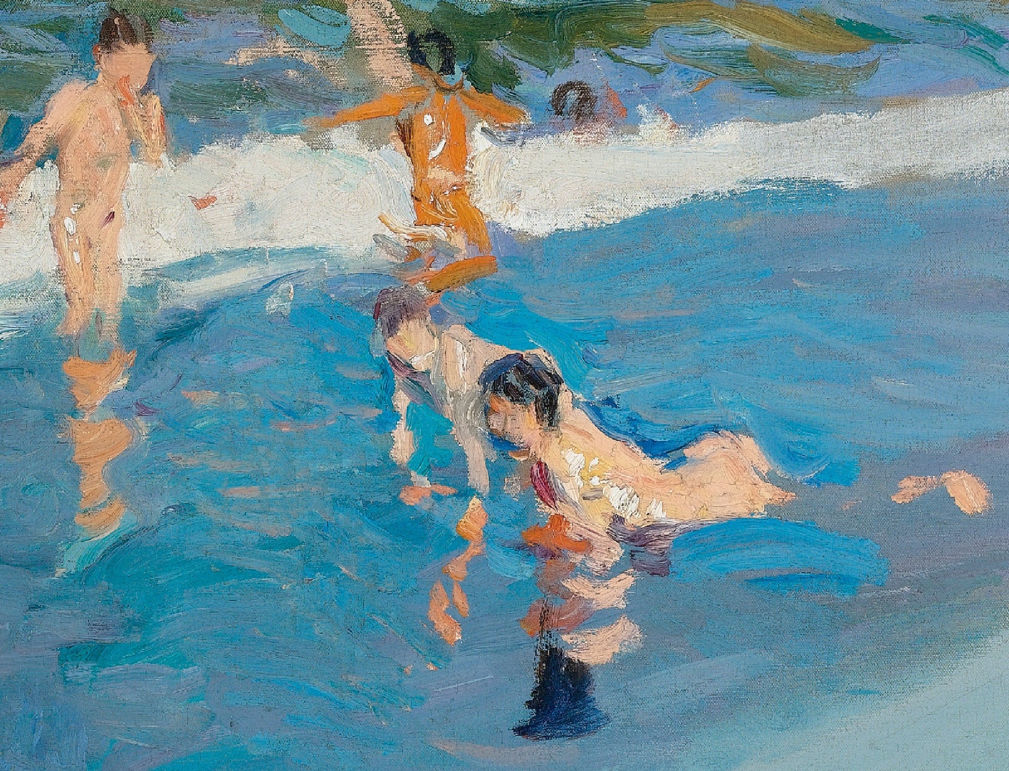 Children In The Sea, Valencia Beach, Joaquín Sorolla Fine Art Print