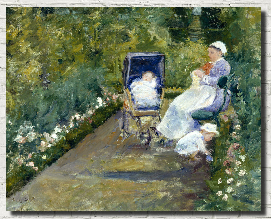 Mary Cassatt, Impressionist Fine Art Print : Children in a Garden (The Nurse)