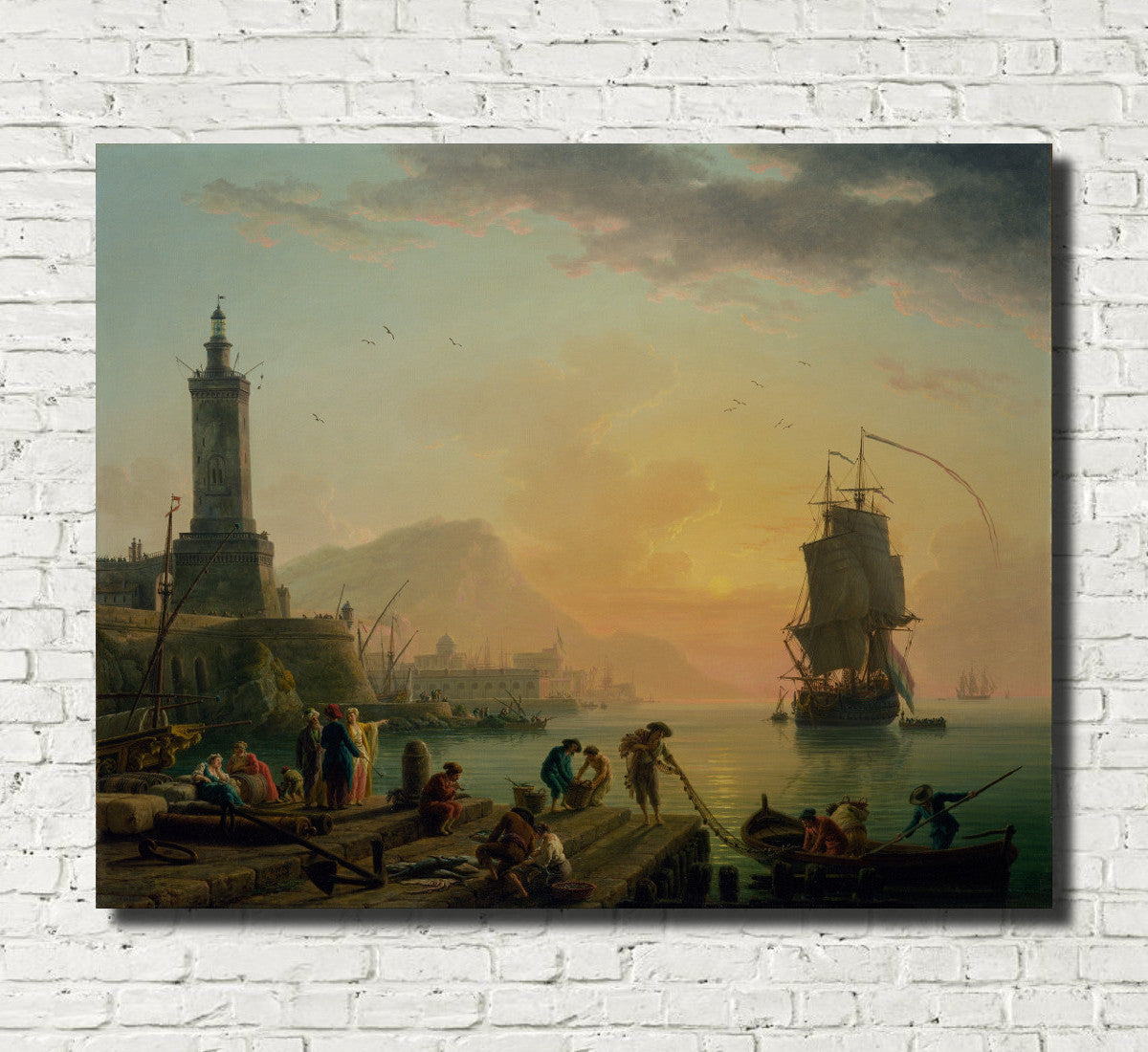 Claude Joseph Vernet, Fine Art Print : Mediterranean Port, Calm